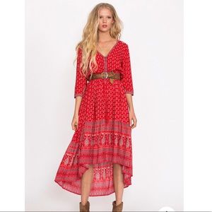 SPELL GYPSIANA MAXI DRESS RED BANDANA